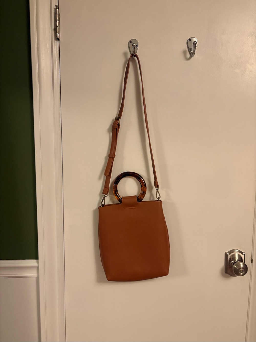 Anthropologie Crossbody with Tortoiseshell Ring Handle